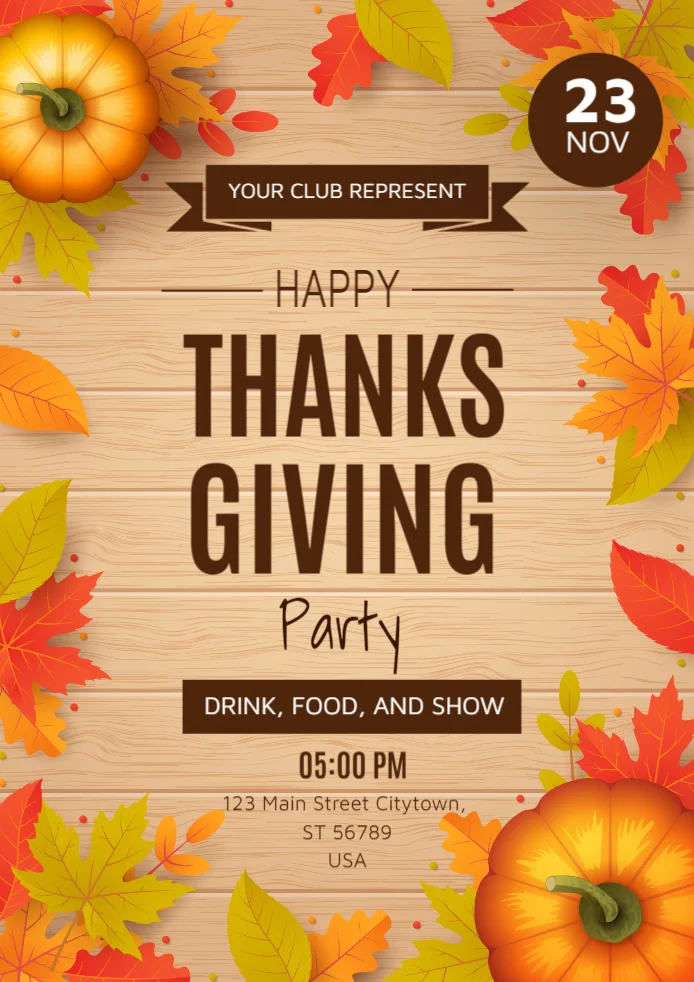 Customize and Download Your Thanksgiving Flyer Design