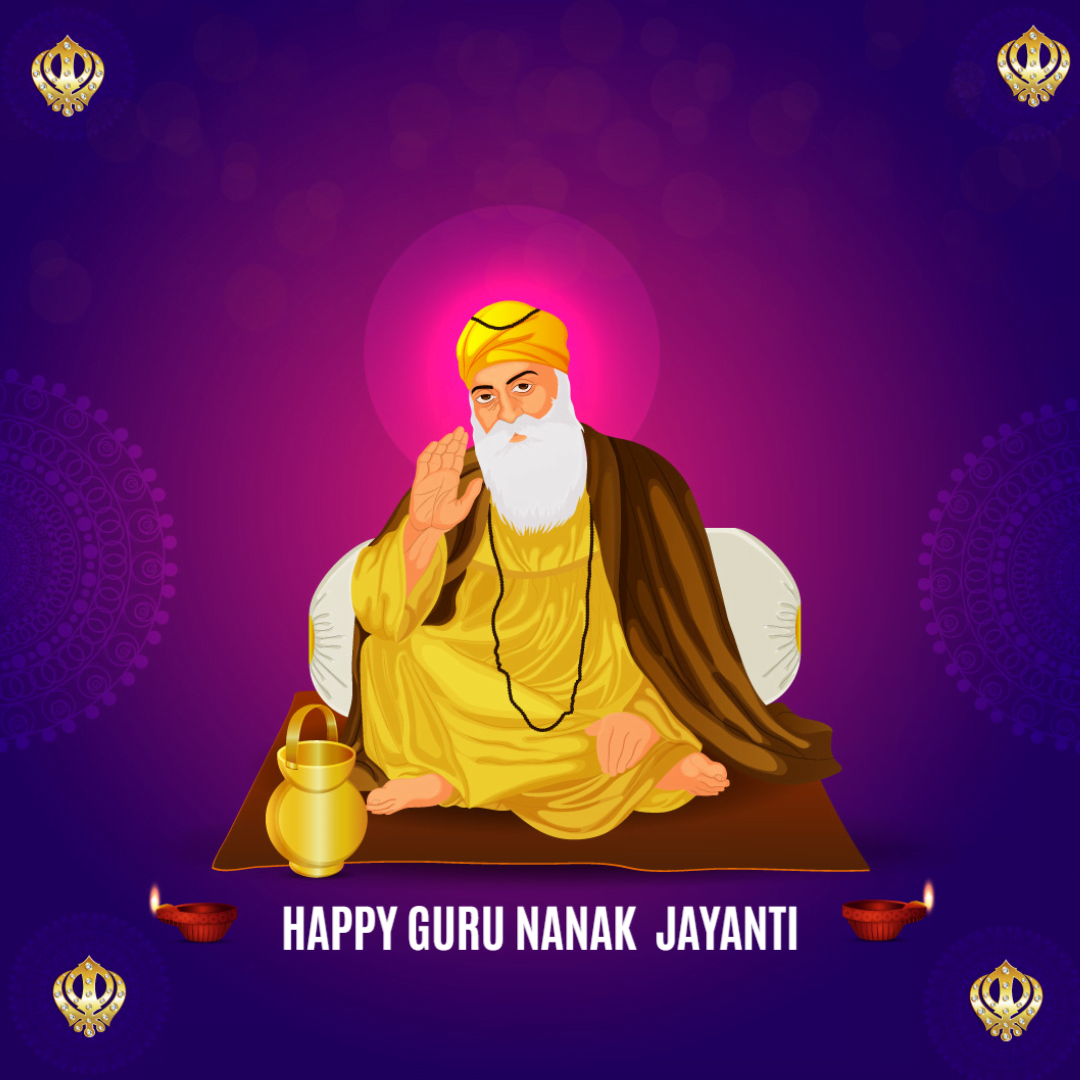 Create a Guru Nanak Jayanti greeting card online without any cost.