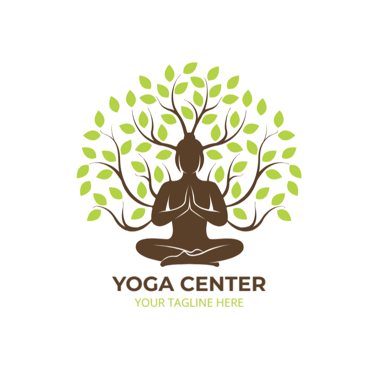 Create Your Own Yoga Logo with Men Under a Tree in Minutes