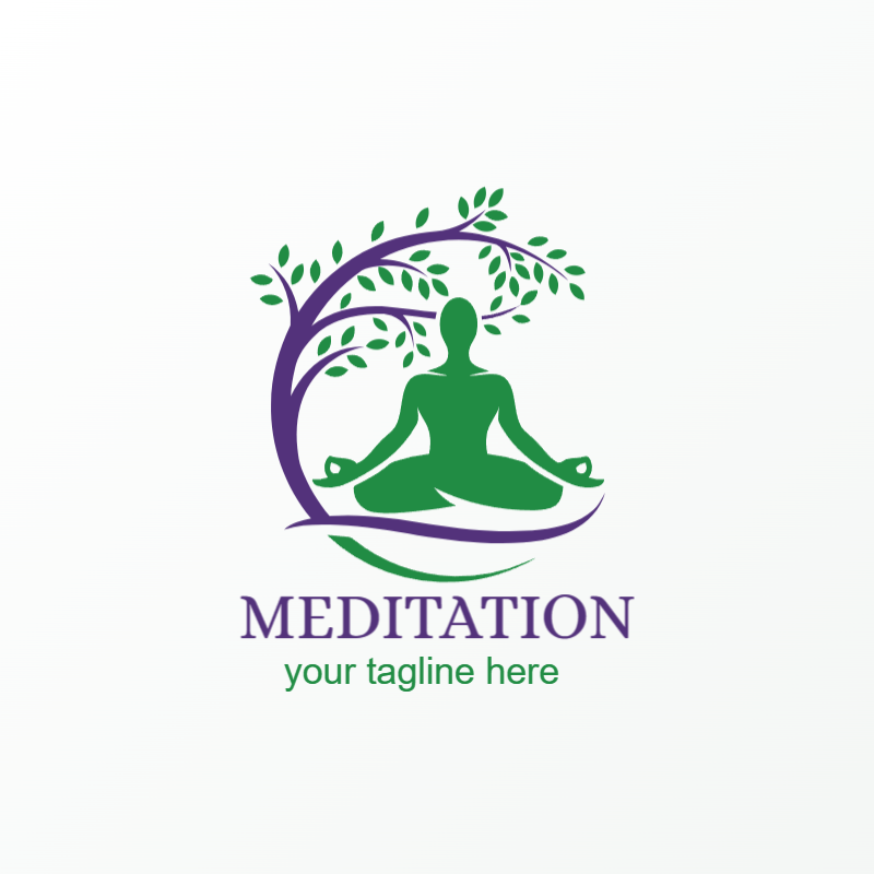 Purple and Green Meditation Logos for Wellness Brands