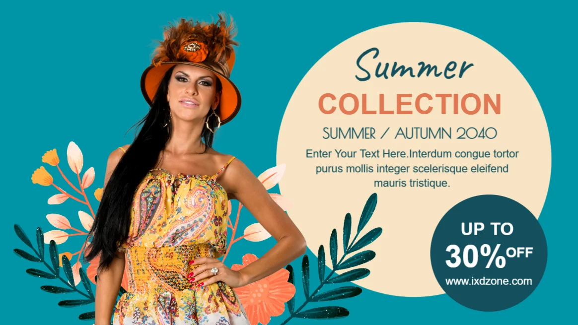 Create a poster that showcases a summer collection