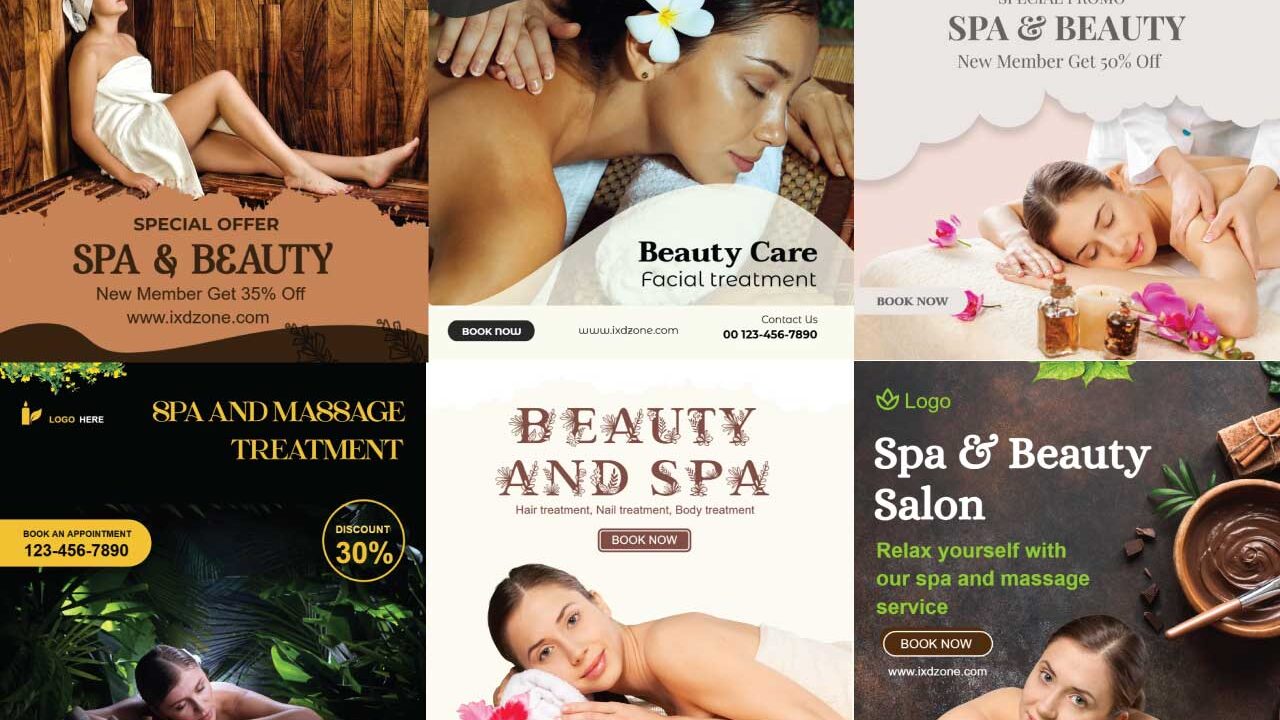 Design online social media post for SPA and Beauty care saloon