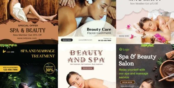 Design online social media post for SPA and Beauty care saloon